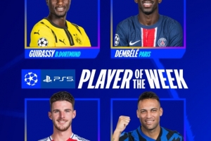 九游体育官网-欧冠官方本轮最佳球员候选：吉拉西、登贝莱、赖斯、劳塔罗